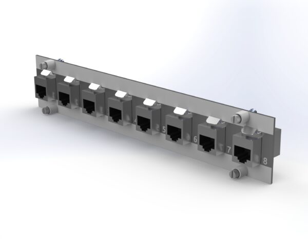 8 ethernet ports patch panel in grey