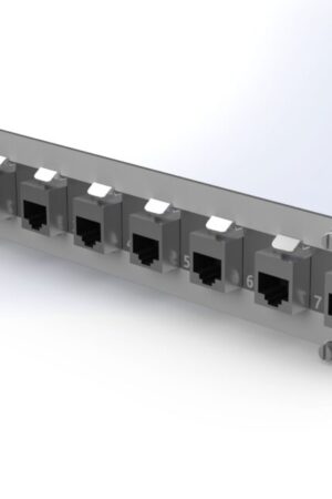 8 ethernet ports patch panel in grey