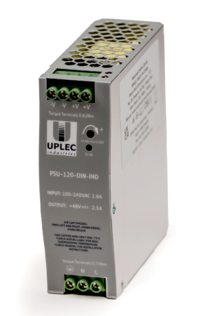 Industrial switched mode power supply converting mains voltage to variable 48V DC